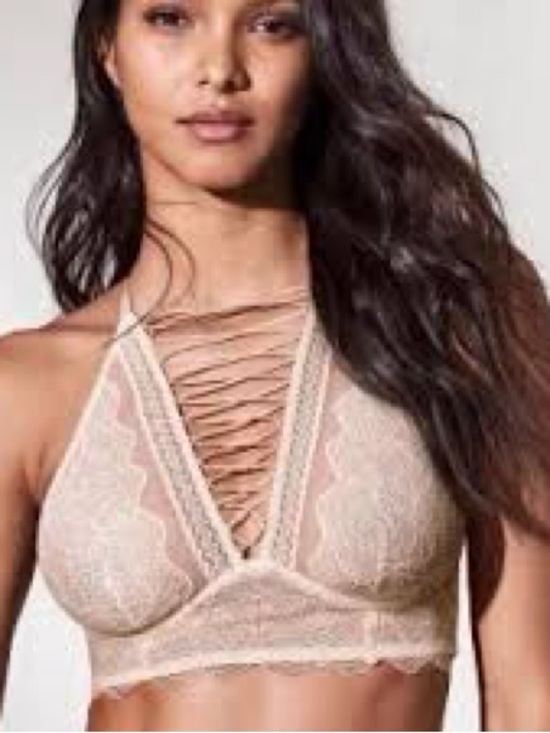 Victoria's Secret Other - Victoria’s Secret Lace Plunge Bralette – Nude Beige (Size S)